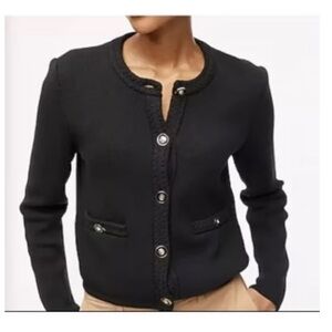J. Crew Black Knit Button-Front Cardigan